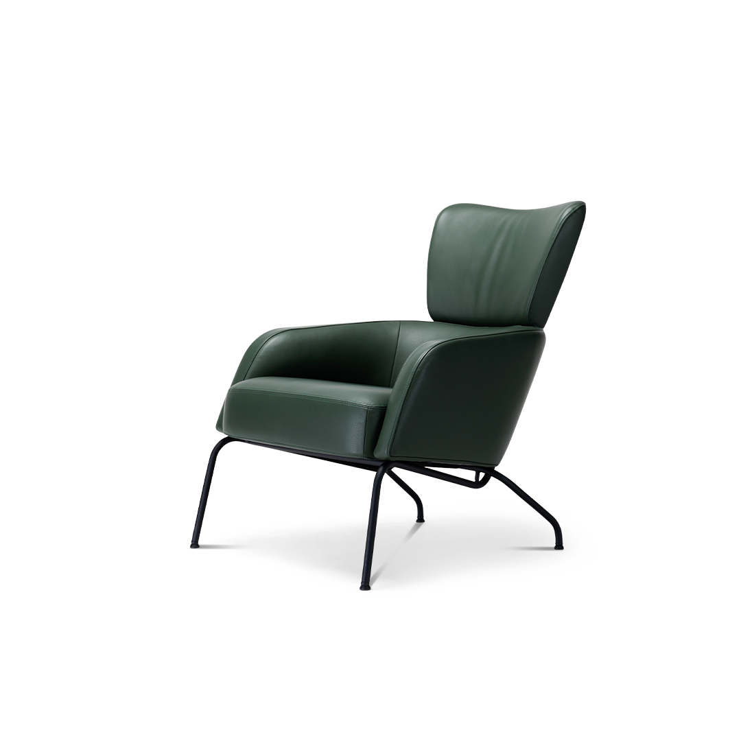 Harvink Clip fauteuil leder groen