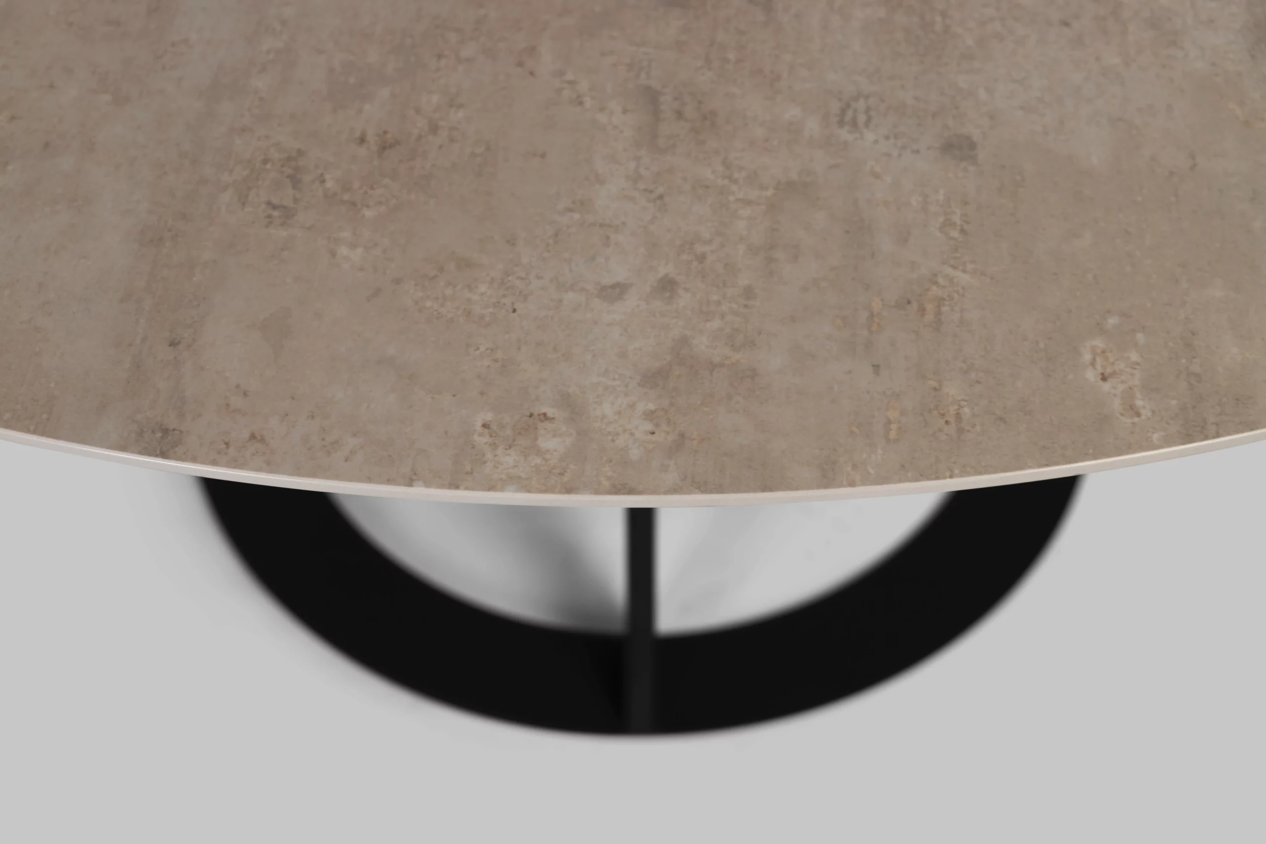 Harvink eettafel Fier rond blad keramiek Beton silk