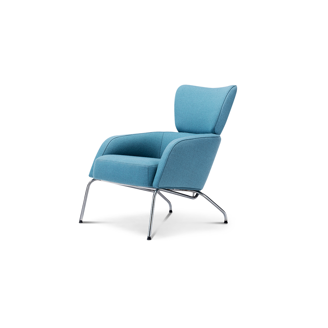 Harvink vierkant clip fauteuil chroom duo blauw design fauteuils