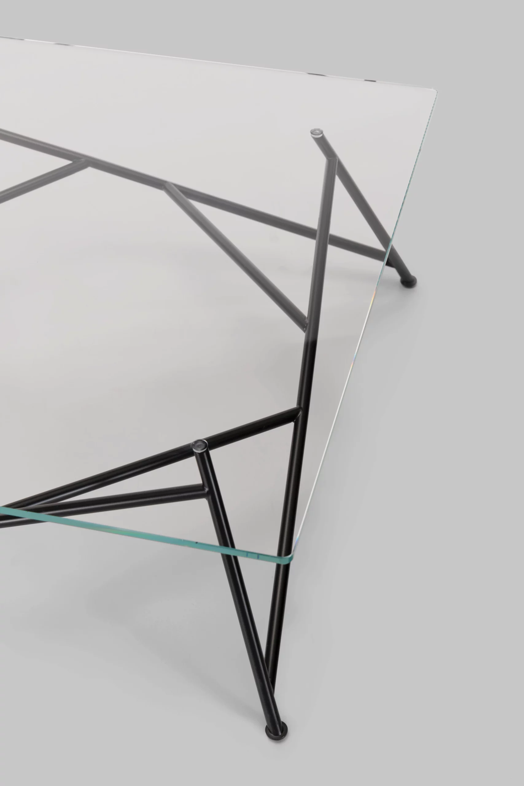 Harvink salontafel Mikado blad glas met frame zwart