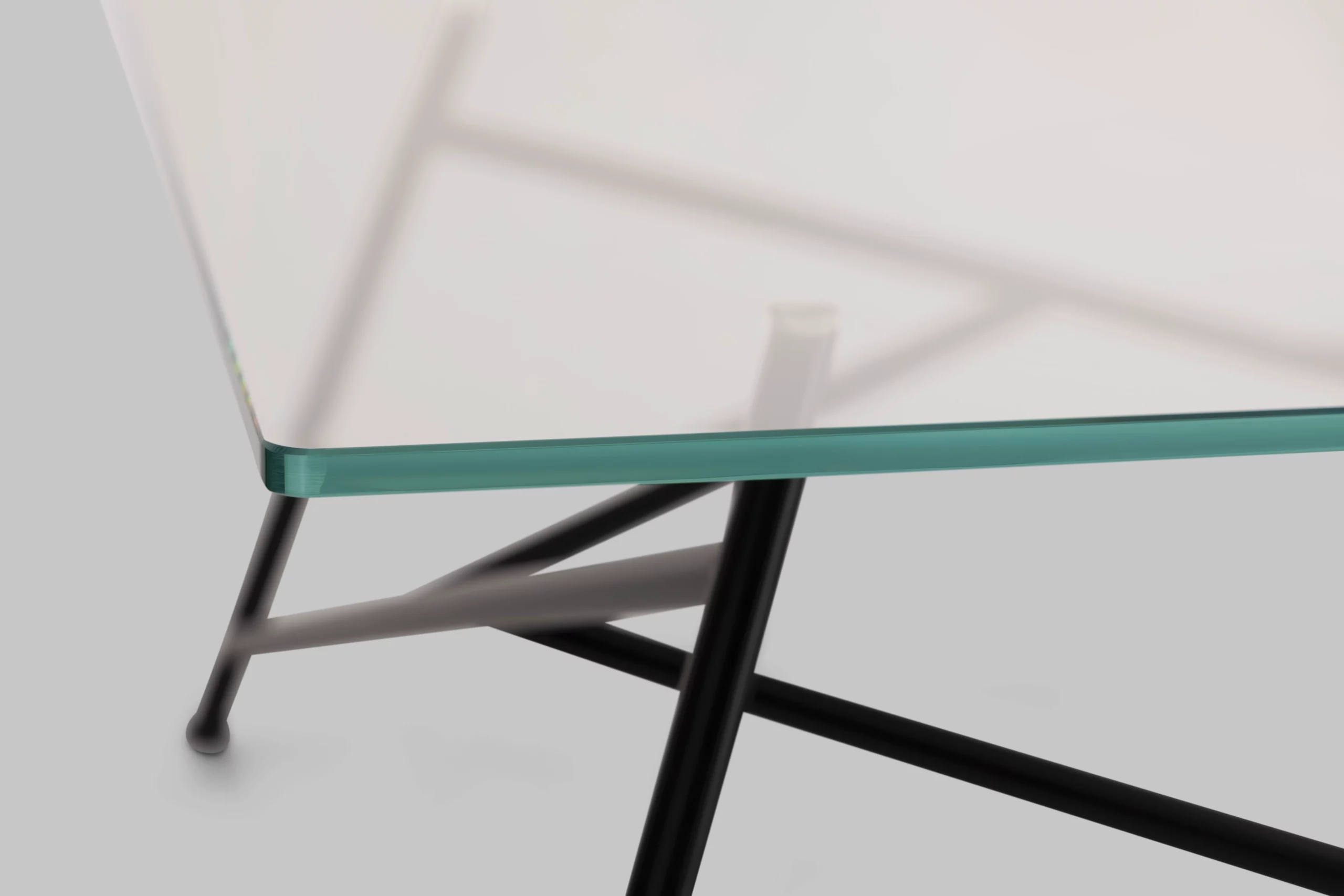 Harvink salontafel Mikado blad glas met frame zwart