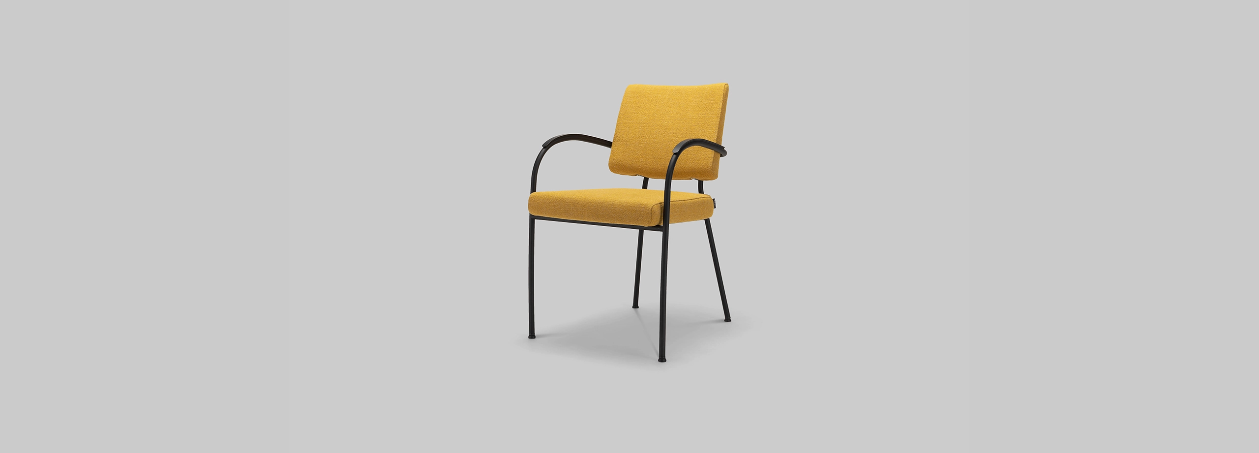 Harvink stoel Fay in stof Bravo geel met frame zwart fijnstructuur