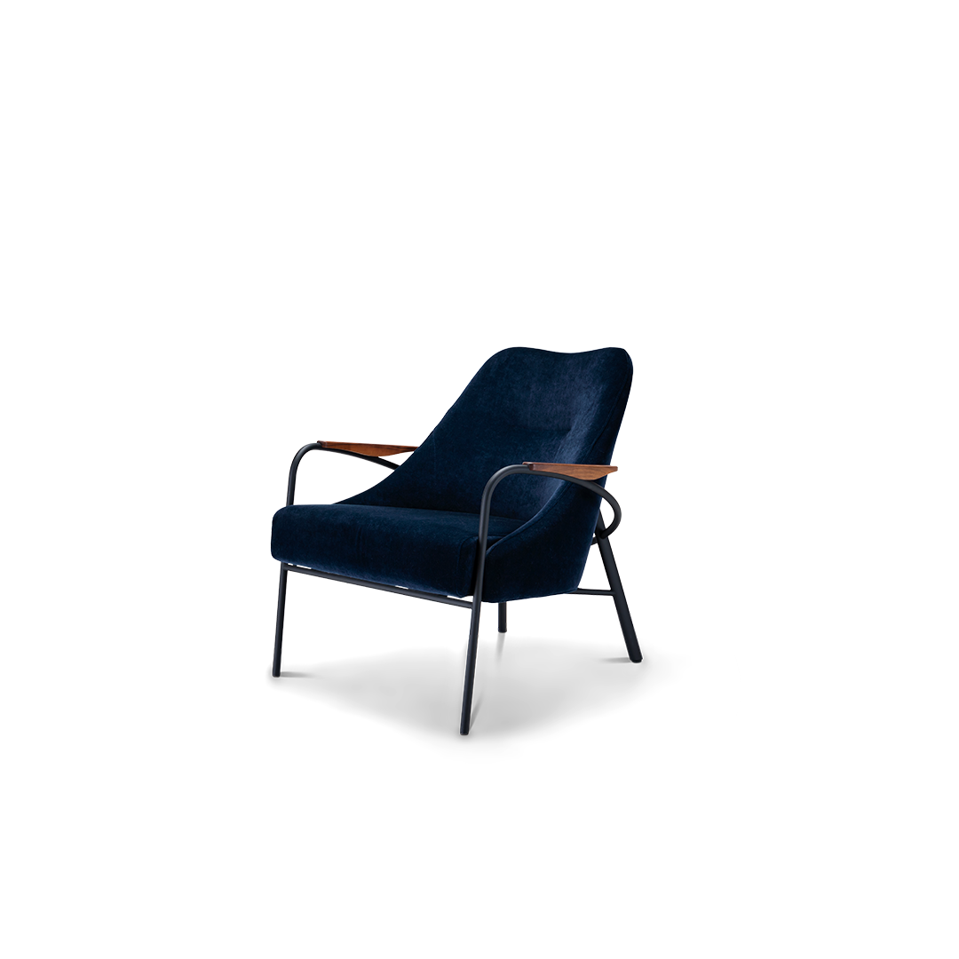 Harvink Blazoen fauteuil blauw fluweel