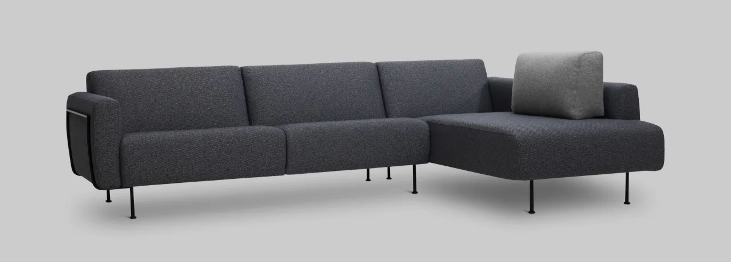 Harvink bank Donk in stof Bunder donker blauw met frame zwart