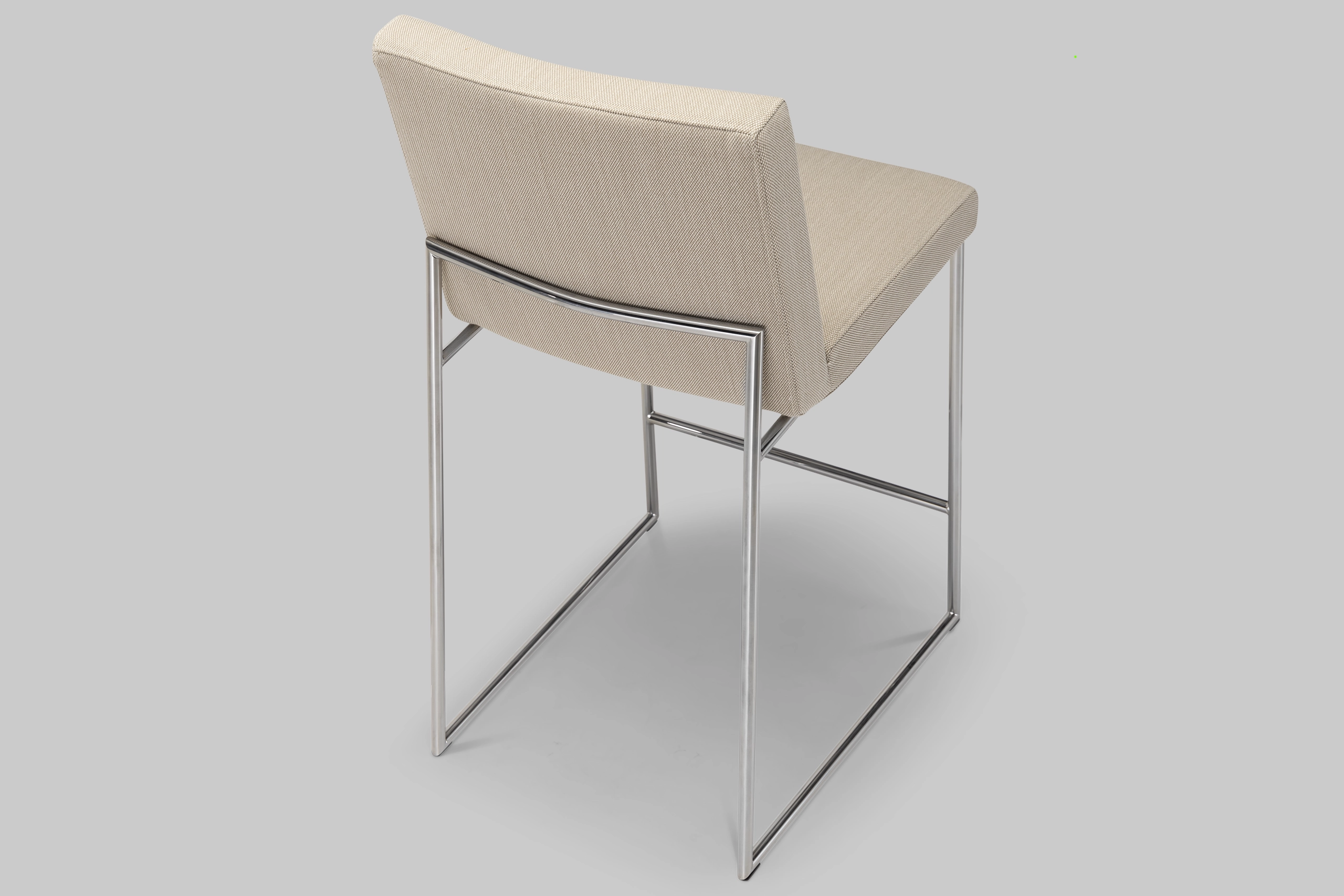 Harvink stoel Hi in stof Steelcut Trio beige met frame geschuurd chroom