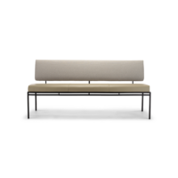 Harvink eetbank Troef in combinatie stof Grape groen beige en leer 1616 sage groen beige met frame zwart