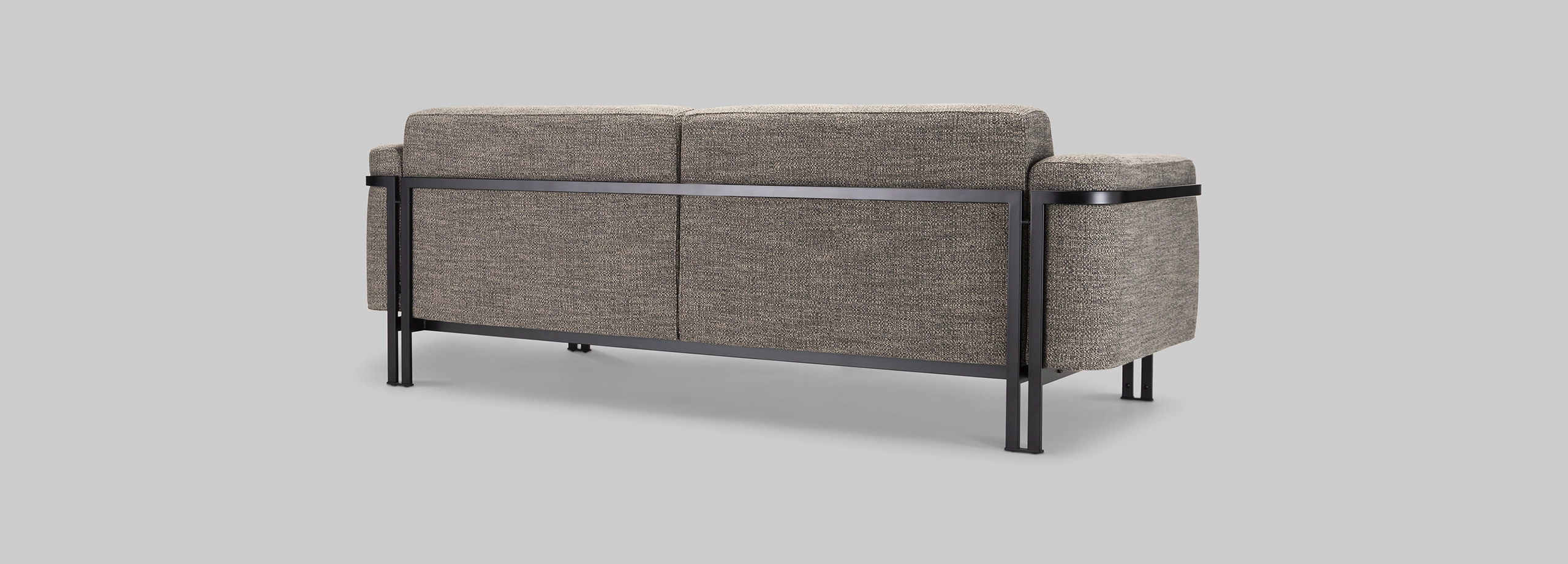 Harvink bank Flink in stof Bari Taupe met frame in zwart