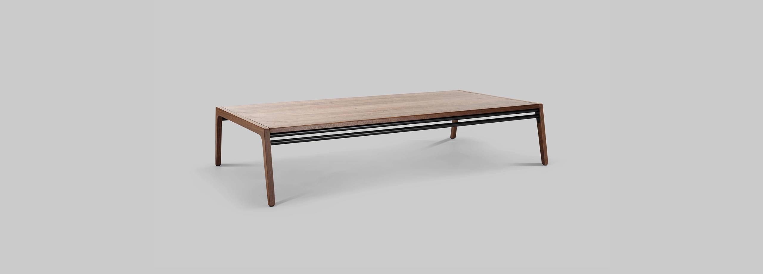 Harvink salontafel Splinter Amerikaans noten met frame zwart