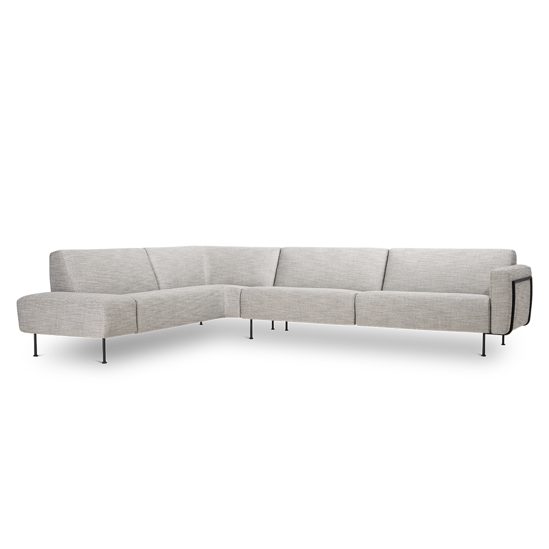 Harvink bank Donk in stof Bravo beige met frame zwart