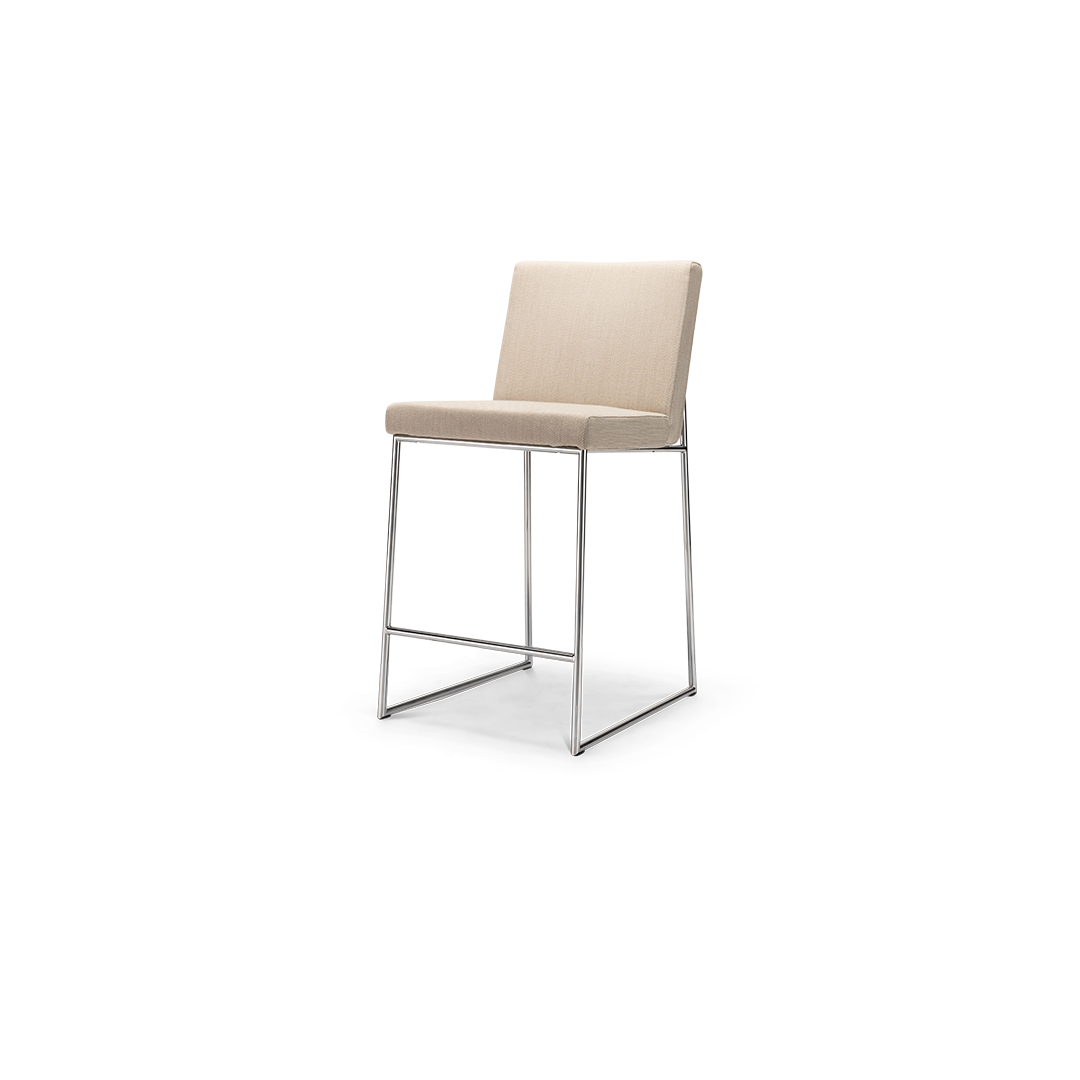 Harvink stoel Hi in stof Steelcut Trio beige met frame geschuurd chroom