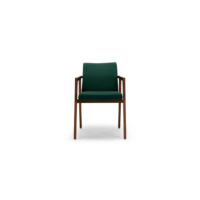 Harvink stoel Splinter in stof Tonica donkergroen met frame in Amerikaans noten