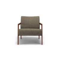 Harvink fauteuil Fraai in stof Nuvola groen met frame Armerikaans noten