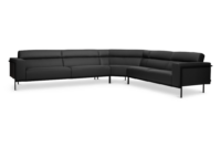 Harvink Forum met trapezium in leder plus basalt met frame zwart fijnstructuur