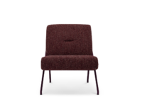 Harvink fauteuil Totem zonder armen in stof Coco met frame in RAL 4007 purper violet fijnstructuur